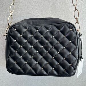 Uterque Black Quilted Chain Shoulder Bag NWT